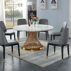 Comfortable and durable modern upholstered gray PU dining table chair set of 2