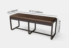 Modern 47 inch walnut entryway bench with midcentury design and durable ash wood legs