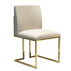 Modern linen dining chair upholstered in white stainless steel leg gold set of 2 for contemporary dining room decor