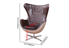 Modern brown & silver office chair with wing back, upholstered in leather, perfect for long work hours