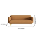 82.7" Orange Upholstered Sofa 3Seater LeathAire Modern Couch