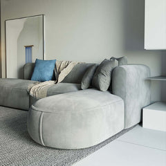 Contemporary 104.3'' L-Shaped Sectional Corner Modular Sofa with Pillows in Gray