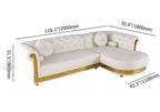 L-shaped white sectional couch with chaise for spacious and cozy living room