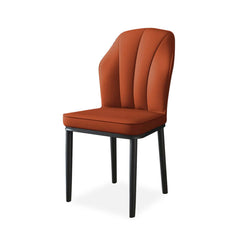Contemporary high back dining chairs with black legs and PU leather upholstery - set of 2
