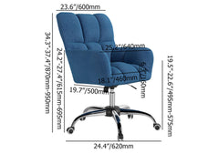 Elegant and practical office chair with swivel and height adjustment, upholstered in cotton and linen fabric