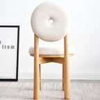 Chic white boucle dining chair for modern decor