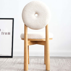 Chic white boucle dining chair for modern decor