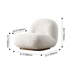 OffWhite Boucle Sherpa Floor Sofa Lounge Chair Soft Cushion Single Sleeper for Versatile Seating