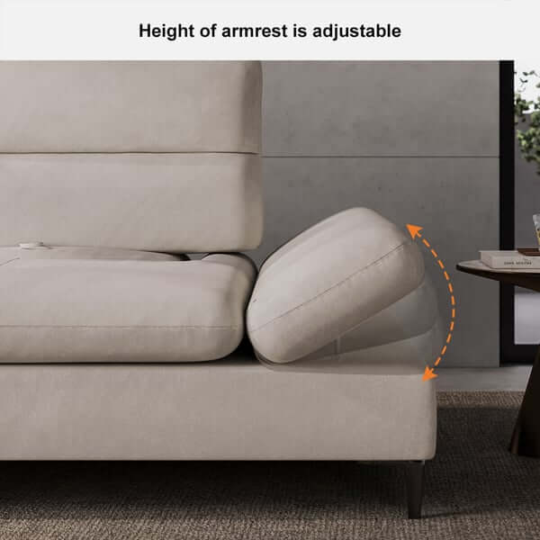 112.2 inch modern velvet extra deep seat 4 seater sofa with adjustable armrest and backrest for cozy living