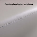 Modern 5-seater curved sofa with low back and sophisticated gray faux leather