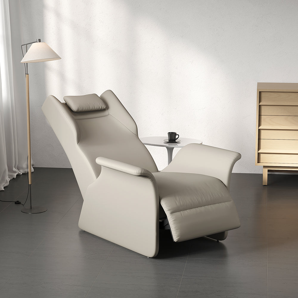Modern recliner armchair in faux leather for comfortable living room seating
