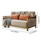 Stylish Beige Upholstered Sofa Bed with Modern Gold Metal Frame - Full Sleeper Convertible Design