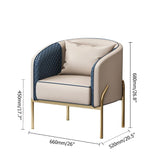 Modern Accent Chair Tufted Upholstered PU Leather Accent Chair in Gold