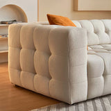 112.2" White Tufted Boucle Full Convertible Power Sleeper Sectional Sofa with 3 Pillows
