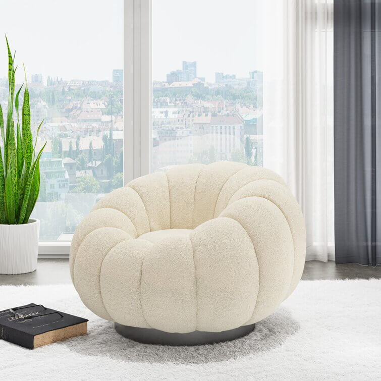 Humberto 36.6'' Wide Swivel Pumpkin Chair