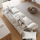 109.4" Modern White LeathAire 3 Seater Deep Sofa with Adjustable Backrest Sailboat