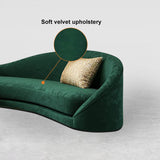 Luxury Green Velvet Upholstered Sofa 3Seater Sofa Solid Wood Frame 82.7" Sofa
