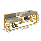 39.4 inch Black Shoe Storage Bench Entryway Velvet Upholstered Metal Frame Seat Furniture Organizer