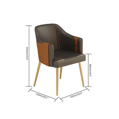 Set of 2 Modern Dining Chairs with Arms and PU Leather Upholstery for MidCentury Inspired Dining Room