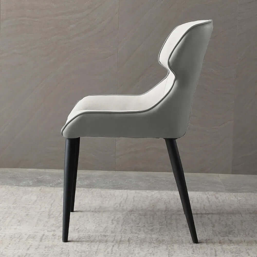Sleek gray upholstered dining chair for modern dining spaces