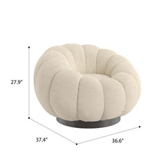 Humberto 36.6'' Wide Swivel Papasan Chair with Cozy Oversized Design for Contemporary Home Decor