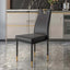 Modern upholstered dining chair in black set of 2 with carbon steel legs