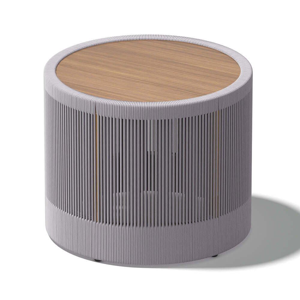 Natural and gray outdoor sofa set with table