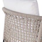 Modern outdoor sofa with ottoman in white and black color scheme