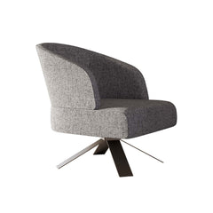 Chic contemporary gray armchair with sturdy stainless steel base