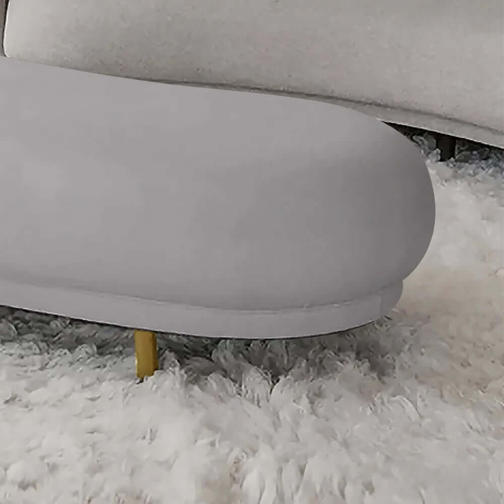 White upholstered bench with elegant metal legs