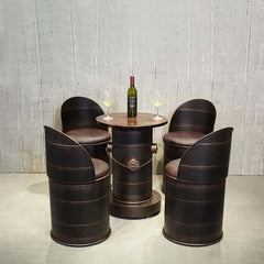 Set of 2 Industrial Style Bar Stools, Backrest, Stylish Pub Height PU Leather Seats