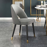 Modern Upholstered Blue Dining Chair Velvet Curved Back Set of 2