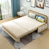 Modern Convertible Sofa Bed with Storage Velvet Upholstery in Deep Gray & Gold