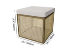 Rattan Ottoman Foot Stool in Khaki and Natural color that Adds a Cozy Vibe to your Living Room