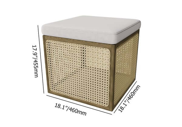 Rattan Ottoman Foot Stool in Khaki and Natural color that Adds a Cozy Vibe to your Living Room