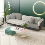 72.5 inch gray upholstered sofa with modern gold couch design for small living rooms