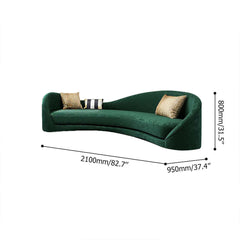 Elegant luxury green velvet upholstered sofa with solid wood frame 82.7 inches long