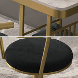 Modern Gray Bar Height Stool Adjustable & Swivel with Velvet Upholstery & Footrest
