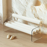 Modern White Velvet Bedroom Bench with Back Acrylic & Upholstered Bench