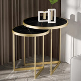 White End Table Sets Modern Marble Top Side Table