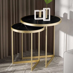 Contemporary white marble top side table for stylish home interiors