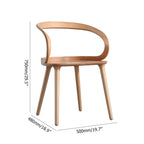 Ash Wood Dining Chair with Unique Ribbon-Shaped Back