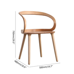 Ash Wood Dining Chair with Unique Ribbon-Shaped Back