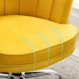 Beige Modern Swivel Office Chair Velvet Upholstered Task Chair Adjustable Height