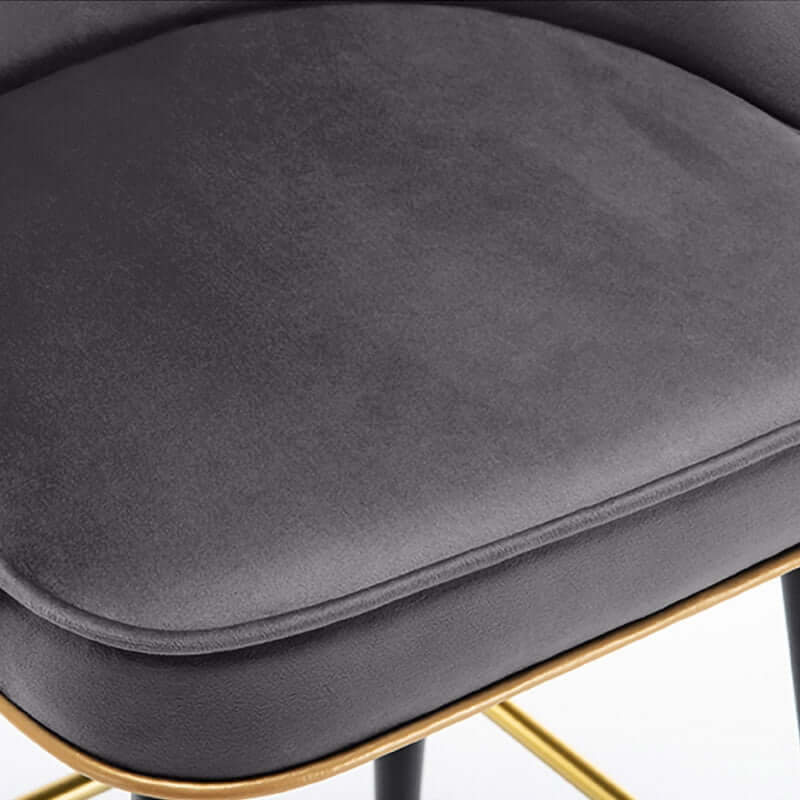 Tall Deep Gray Upholstered Bar Chairs with Footrest for Kitchen Island