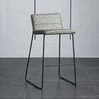 Black PU leather bar stool with 32.3" backrest
