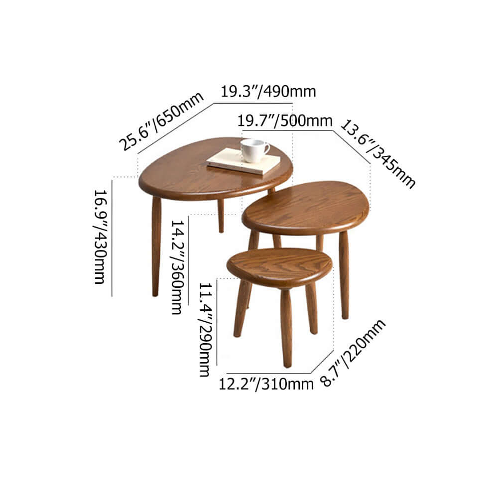 Three-piece coffee table set in sleek black design for modern living spaces