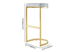 Sophisticated gray PU leather bar stool with dazzling gold frame for home