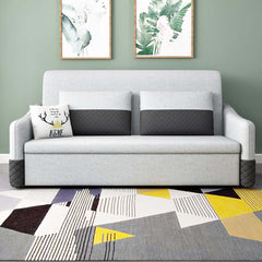 Comfortable modern full sleeper sofa with linen upholstery