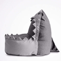 Kid gray beanbag chair in shark shape fabric and foam for comfortable seating